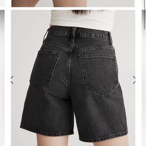 MADEWELL Baggy Jean Shorts in reyburn wash black denim size 31 cotton